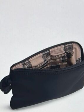 Vera Bradley Black Zip Coin Pouch with Brown Paisley Lining